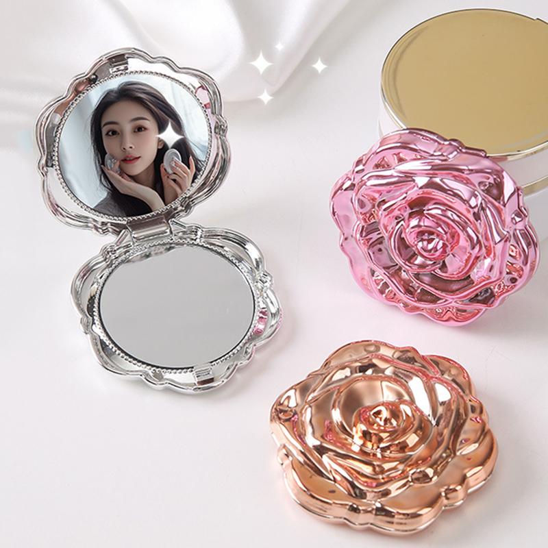 Beauty Makeup For Girl - 휴대용 미니 거울 레트로 장미꽃 모양