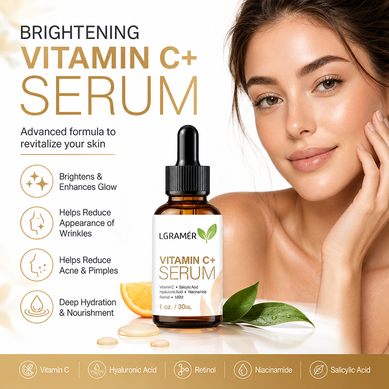 Vitamin C Serum Face - 비타민 C+ 히알루론산 함유 브라이트닝 안티에이징