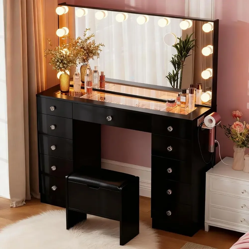 Beauty Makeup Table - 46 LED 조명 화장대(거울 포함), 3색