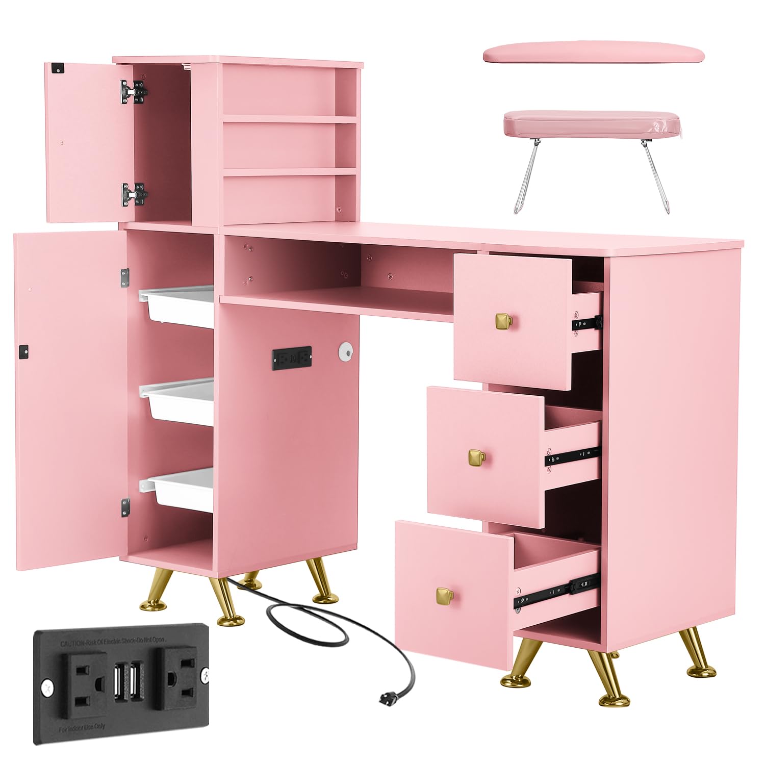 핑크 네일 테이블 (네일 기술자용), 기술자용 책상,  - Beauty Makeup Table 리뷰 및 가격