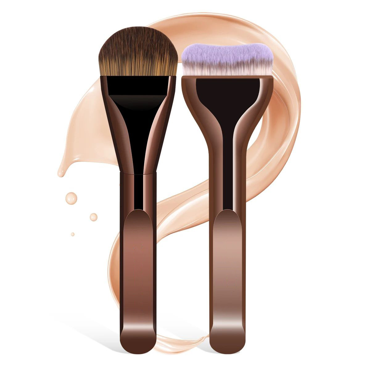 새로운 2개입 전문가용 파운데이션 메이크업 브러쉬 부드 - Beauty Makeup News 리뷰 및 가격
