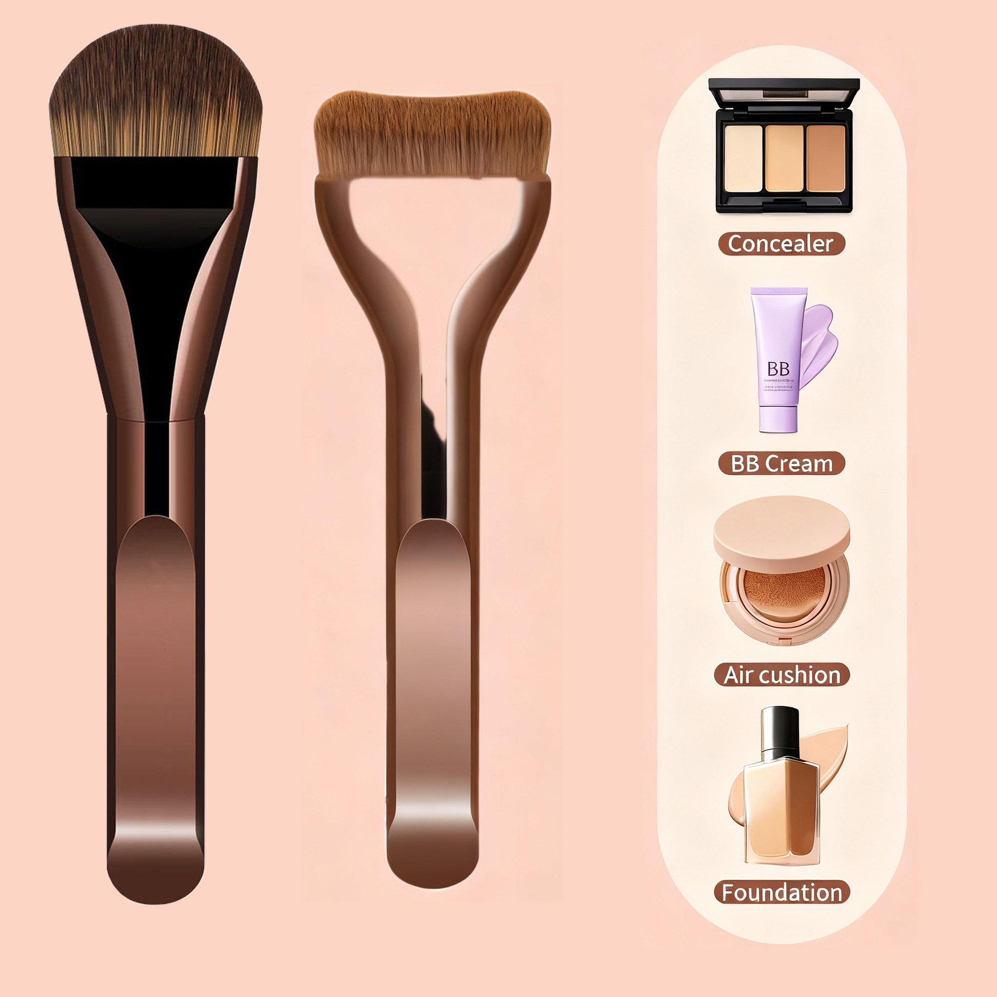 새로운 2개입 전문가용 파운데이션 메이크업 브러쉬 부드 - Beauty Makeup News 리뷰 및 가격