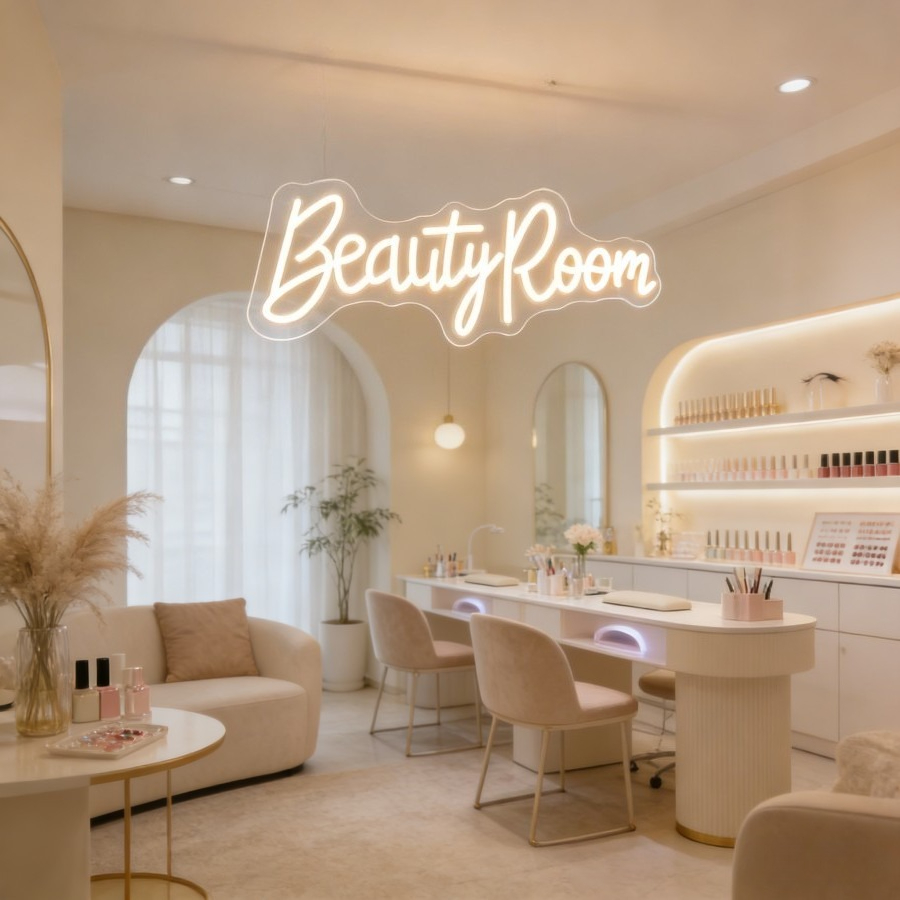뷰티룸 네온사인 LED 마키 라이트, 메이크업 화장대, - Beauty Makeup Table 리뷰 및 가격