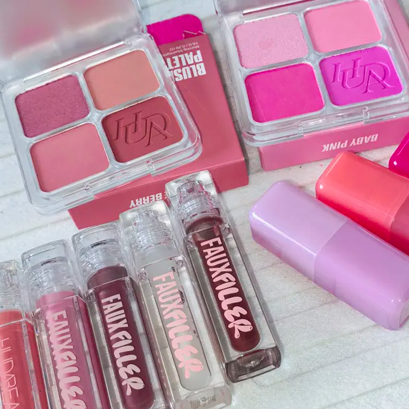 패션 브랜드 4 컬러 블러쉬 팔레트 오랫동안 지속되는  - Huda Beauty Makeup Mini Kit 리뷰 및 가격